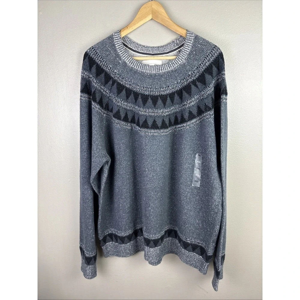 Sun And Stone Long Sleeve‎ Grandpa Sweater Size XXL Geometric Print Fleck